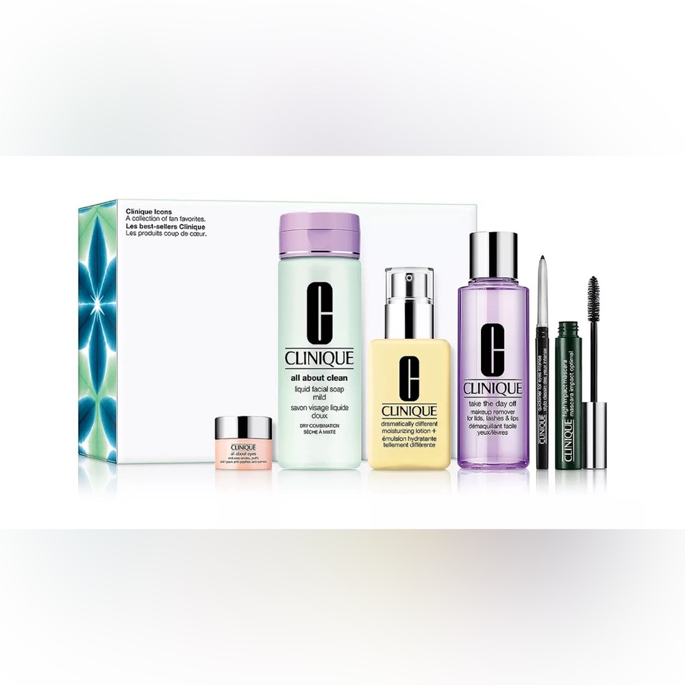 New Clinique Full Size Skincare & Makeup Icons Set 6pc. Limited Ed. $130 Value